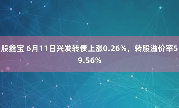股鑫宝 6月11日兴发转债上涨0.26%，转股溢价率59.56%