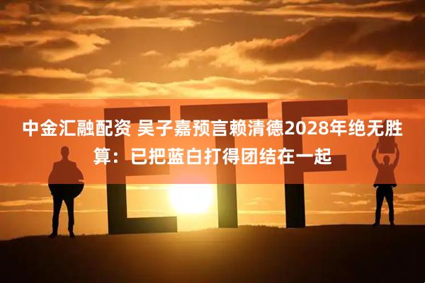 中金汇融配资 吴子嘉预言赖清德2028年绝无胜算：已把蓝白打得团结在一起